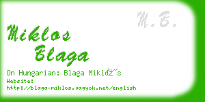 miklos blaga business card